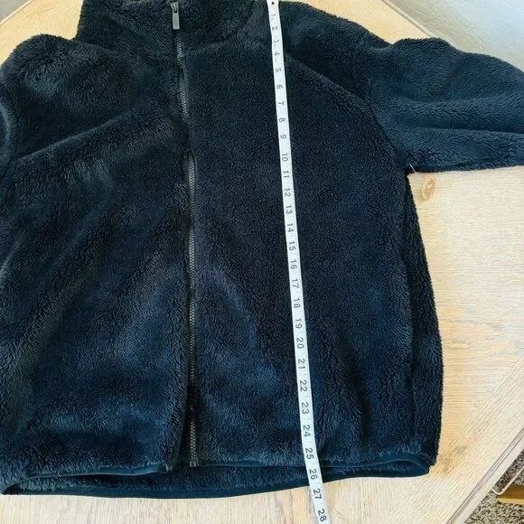 Victoria’s Secret PINK Black Sherpa NWT full zip soft teddy jacket mock neck poc - Picture 9 of 11